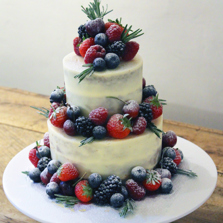 Semi Naked Cake with Extra Berries